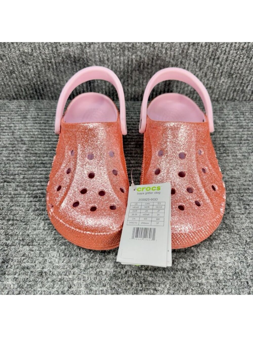 Crocs Baya Glitter Clogs Womens 8 Ballerina Pink Sparkle Shoes Slip On NEW - Picture 3 of 8